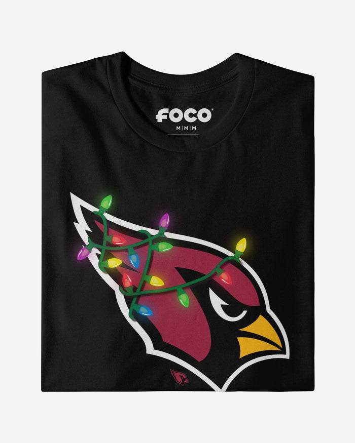 Arizona Cardinals Primary Logo Holiday Lights Long Sleeve T-Shirt