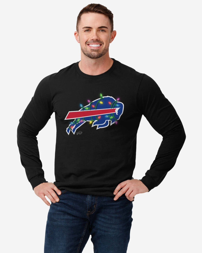 Buffalo Bills Primary Logo Holiday Lights Long Sleeve T-Shirt FOCO - FOCO.com