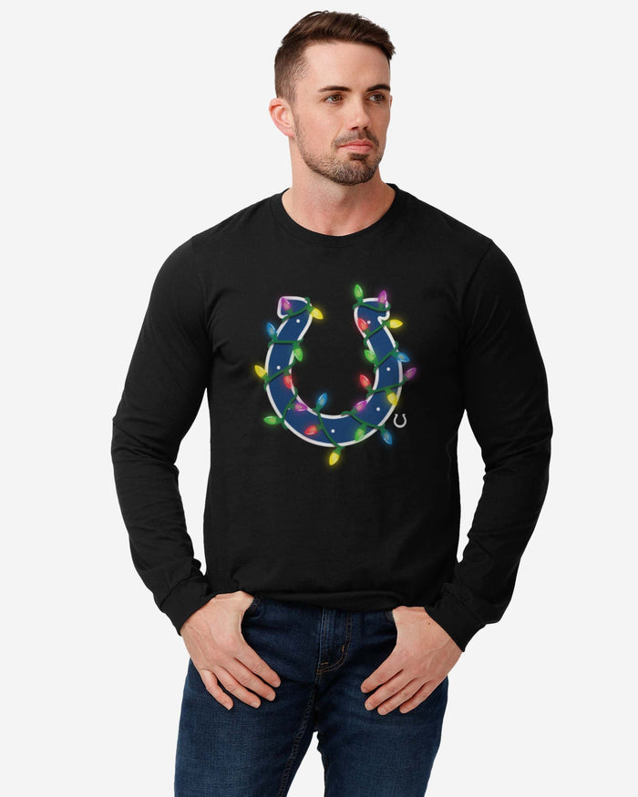 Indianapolis Colts Primary Logo Holiday Lights Long Sleeve T-Shirt FOCO - FOCO.com