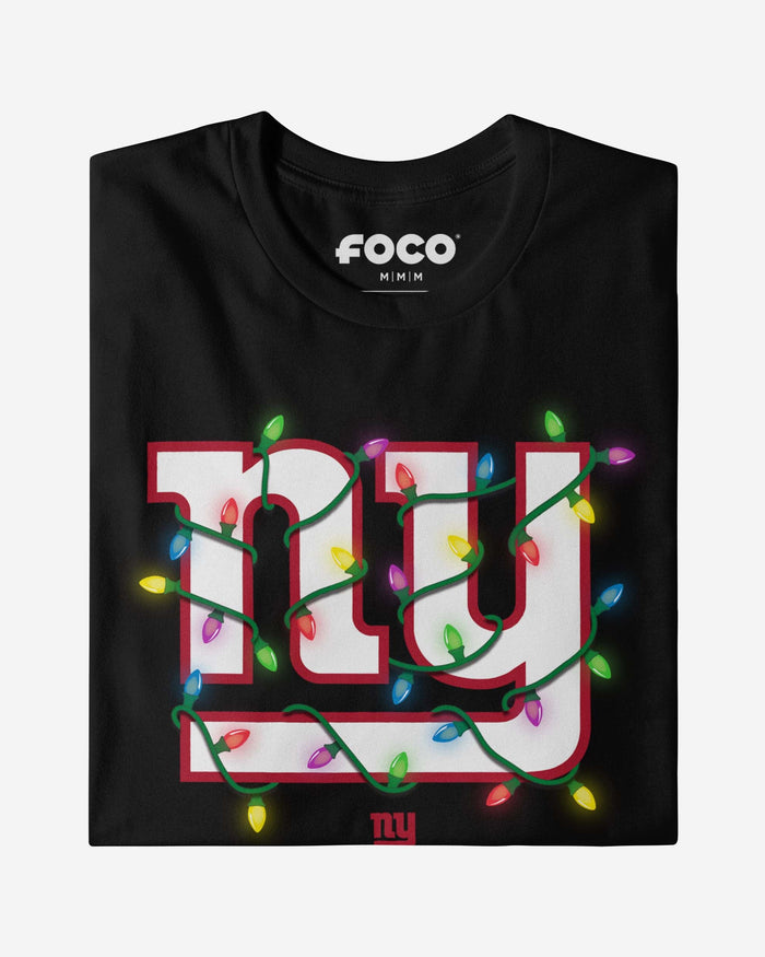 New York Giants Primary Logo Holiday Lights Long Sleeve T-Shirt FOCO - FOCO.com