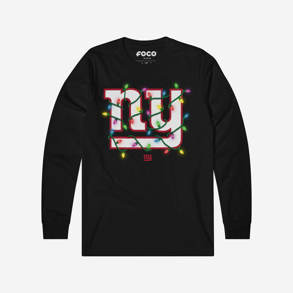 New York Giants Primary Logo Holiday Lights Long Sleeve T-Shirt FOCO S - FOCO.com