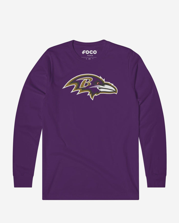 Baltimore Ravens Primary Logo Long Sleeve T-Shirt FOCO Team Purple S - FOCO.com