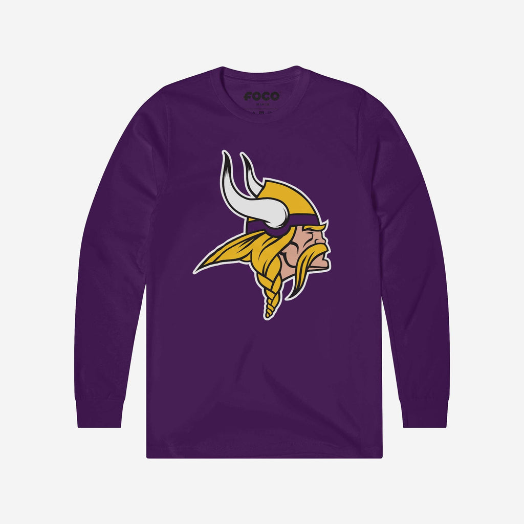 Minnesota Vikings Primary Logo Long Sleeve T-Shirt FOCO Team Purple S - FOCO.com