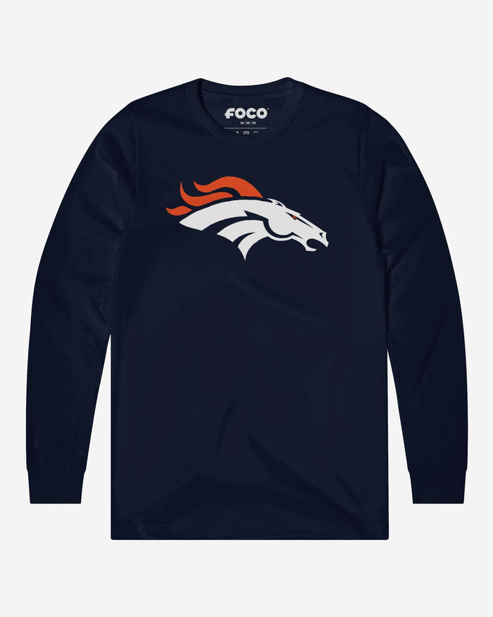 Denver Broncos Primary Logo Long Sleeve T-Shirt FOCO Navy S - FOCO.com