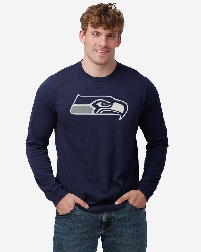 Seattle Seahawks Primary Logo Long Sleeve T-Shirt FOCO - FOCO.com