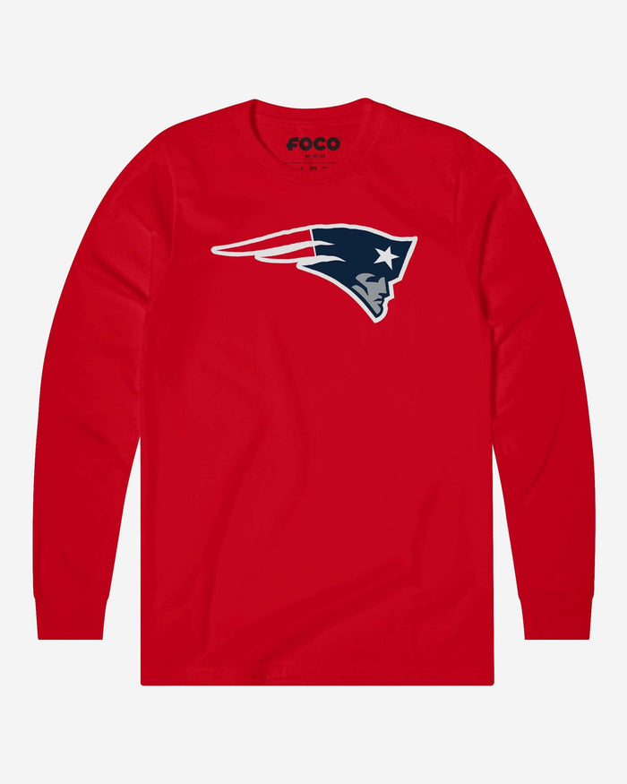 New England Patriots Primary Logo Long Sleeve T-Shirt FOCO Red S - FOCO.com