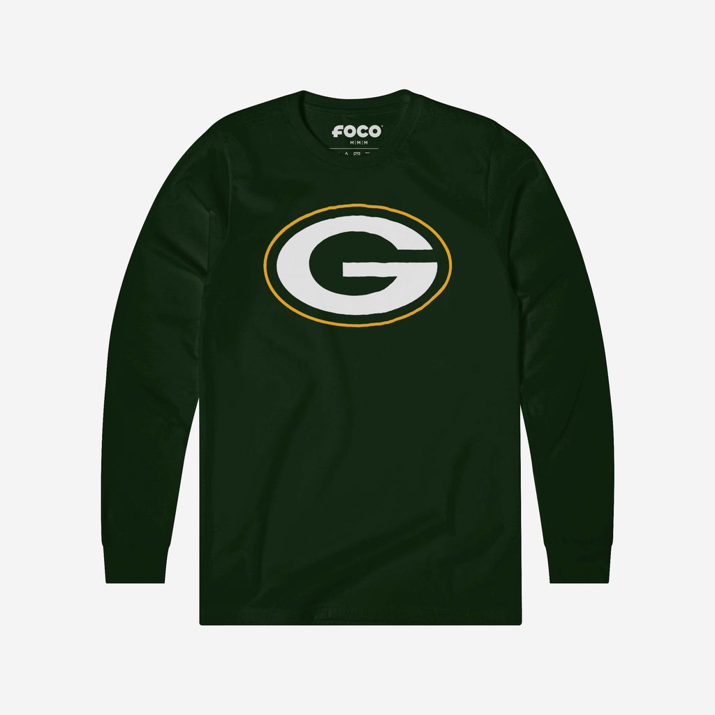 Green Bay Packers Primary Logo Long Sleeve T-Shirt FOCO Forest S - FOCO.com