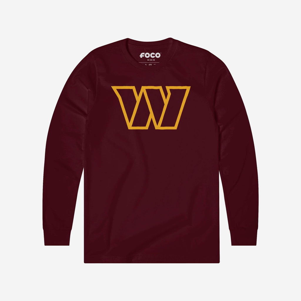 Washington Commanders Primary Logo Long Sleeve T-Shirt FOCO Maroon S - FOCO.com