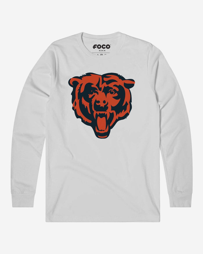 Chicago Bears Primary Logo Long Sleeve T-Shirt FOCO White S - FOCO.com