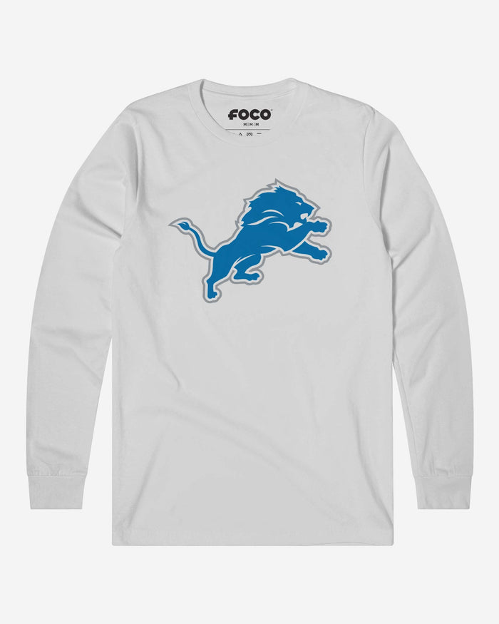 Detroit Lions Primary Logo Long Sleeve T-Shirt FOCO White S - FOCO.com