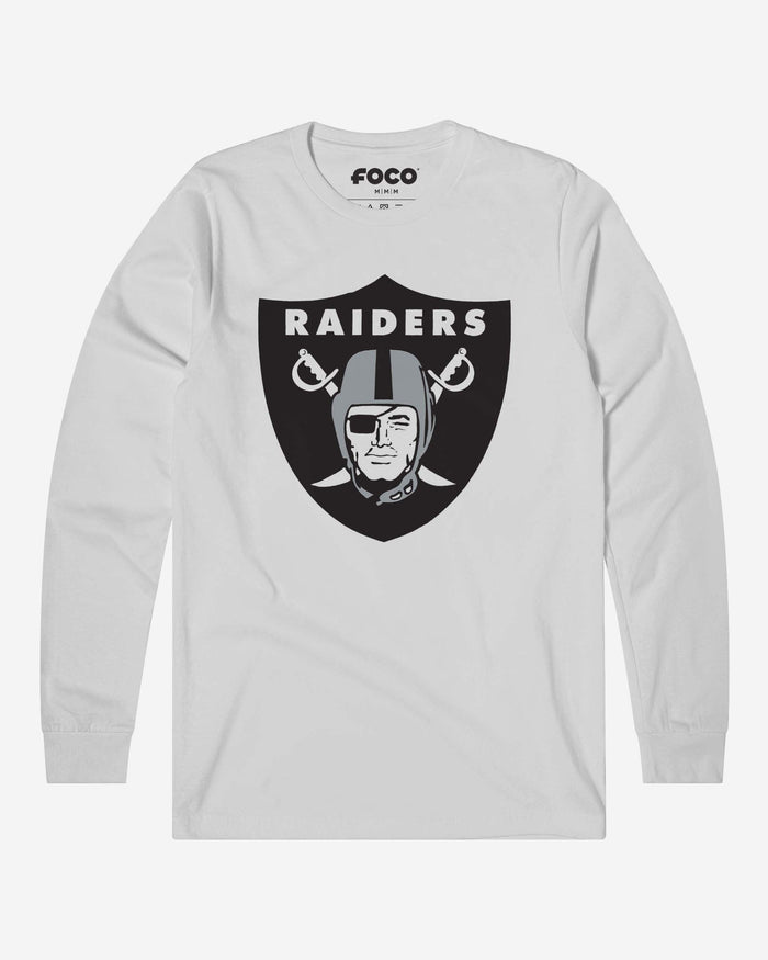 Las Vegas Raiders Primary Logo Long Sleeve T-Shirt FOCO White S - FOCO.com