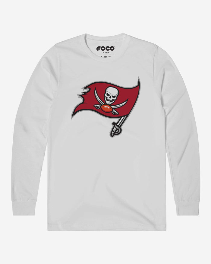 Tampa Bay Buccaneers Primary Logo Long Sleeve T-Shirt FOCO White S - FOCO.com