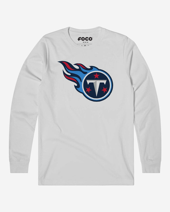 Tennessee Titans Primary Logo Long Sleeve T-Shirt FOCO White S - FOCO.com