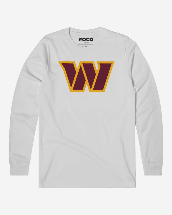 Washington Commanders Primary Logo Long Sleeve T-Shirt FOCO White S - FOCO.com