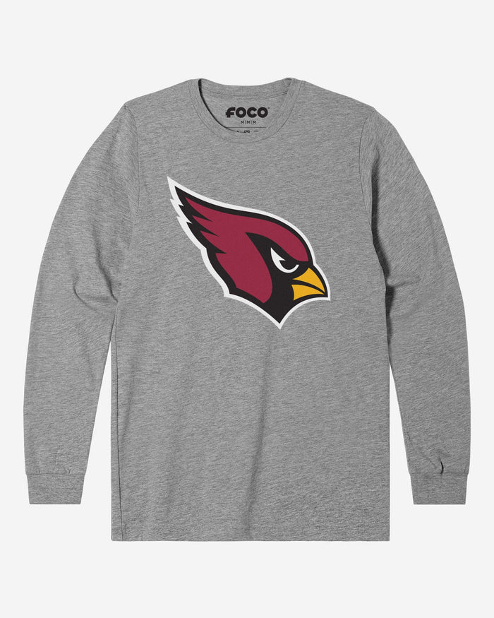 Arizona Cardinals Primary Logo Long Sleeve T-Shirt FOCO Athletic Heather S - FOCO.com