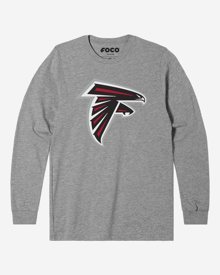 Atlanta Falcons Primary Logo Long Sleeve T-Shirt FOCO Athletic Heather S - FOCO.com