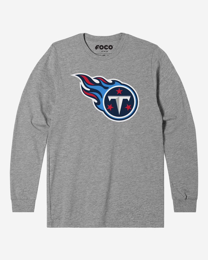 Tennessee Titans Primary Logo Long Sleeve T-Shirt FOCO Athletic Heather S - FOCO.com