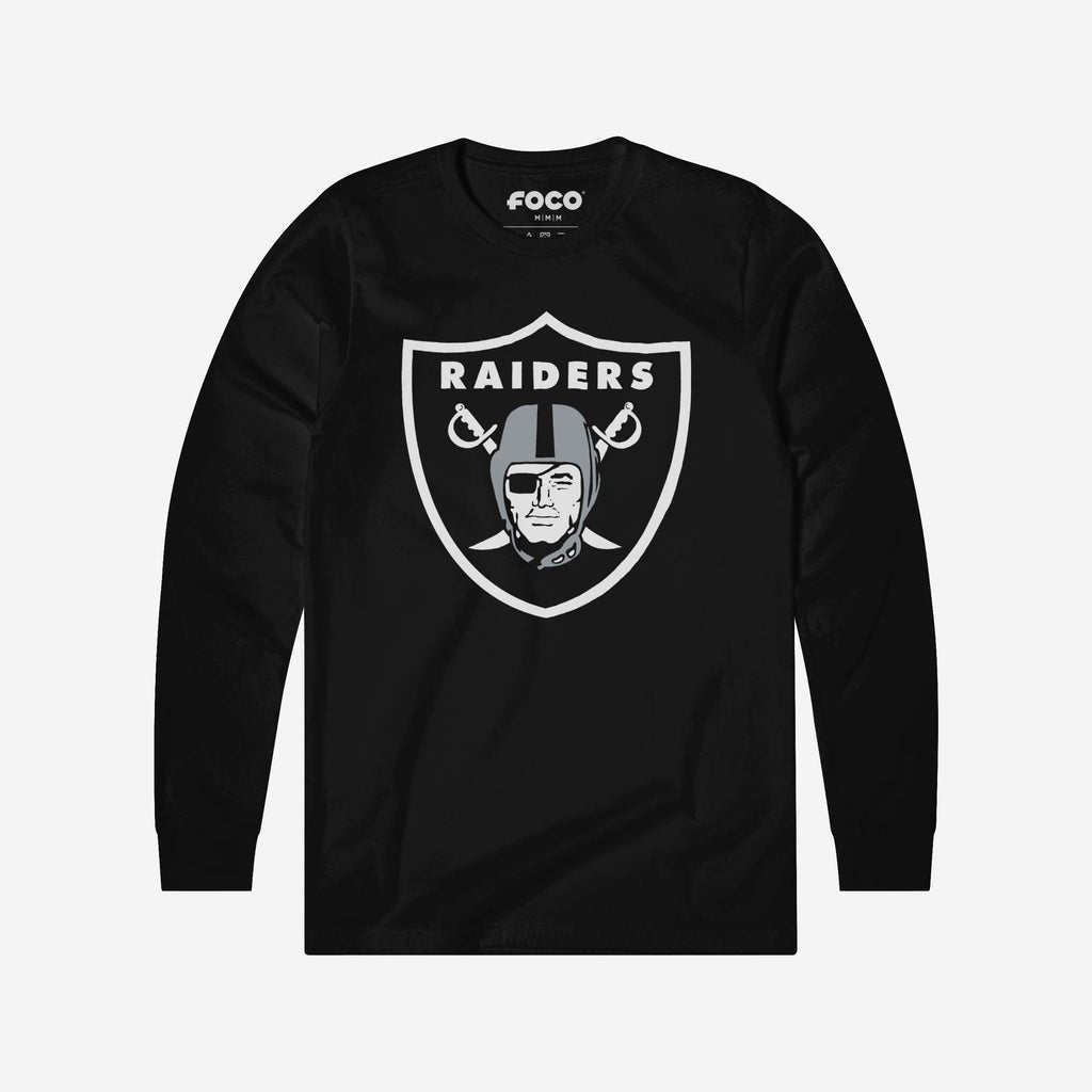 Las Vegas Raiders Primary Logo Long Sleeve T-Shirt FOCO Black S - FOCO.com