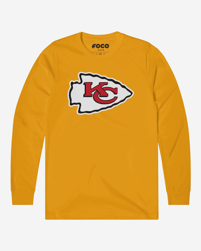 Kansas City Chiefs Primary Logo Long Sleeve T-Shirt FOCO Gold S - FOCO.com