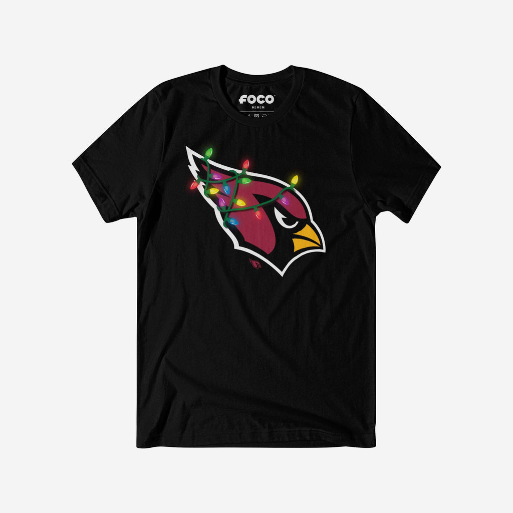 Arizona Cardinals Primary Logo Holiday Lights T-Shirt FOCO S - FOCO.com