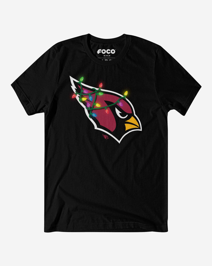 Arizona Cardinals Primary Logo Holiday Lights T-Shirt FOCO S - FOCO.com