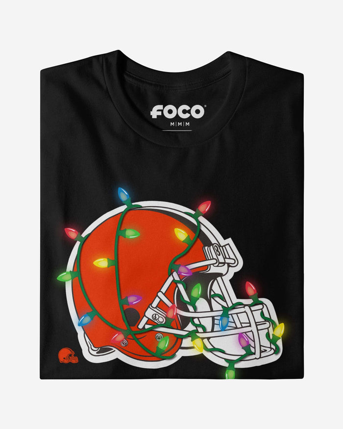 Cleveland Browns Primary Logo Holiday Lights T-Shirt FOCO - FOCO.com