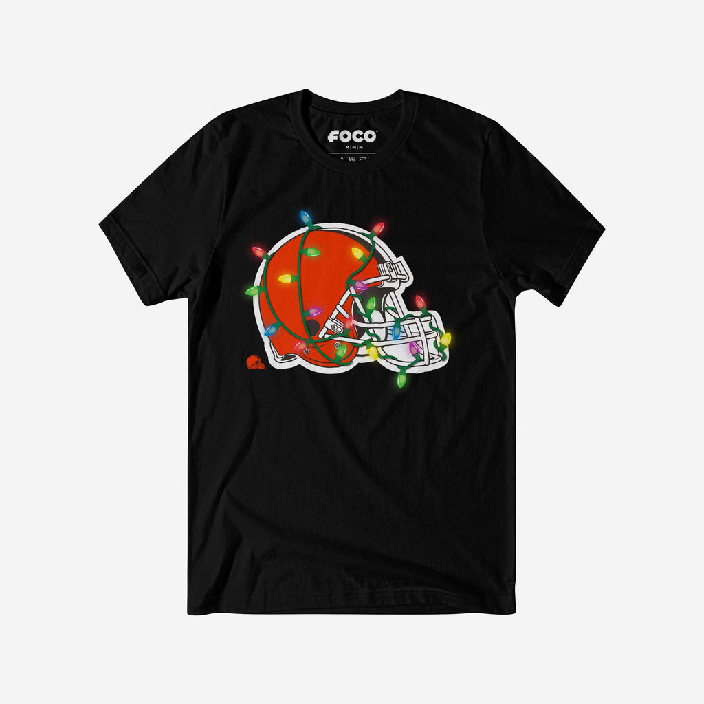 Cleveland Browns Primary Logo Holiday Lights T-Shirt FOCO S - FOCO.com