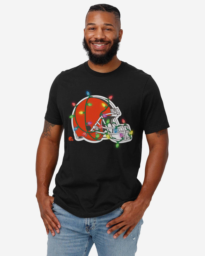 Cleveland Browns Primary Logo Holiday Lights T-Shirt FOCO - FOCO.com