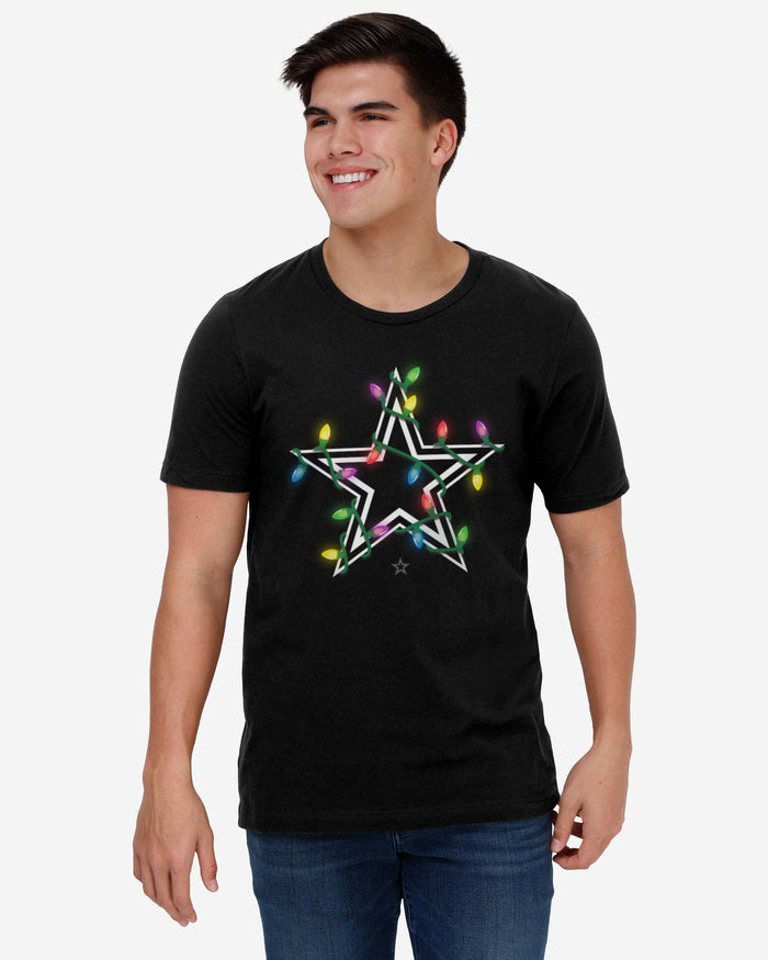 Dallas Cowboys Primary Logo Holiday Lights T-Shirt FOCO - FOCO.com