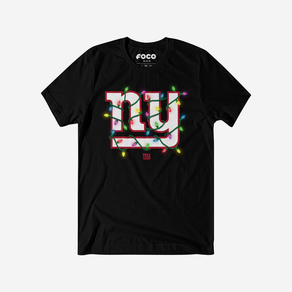 New York Giants Primary Logo Holiday Lights T-Shirt FOCO S - FOCO.com