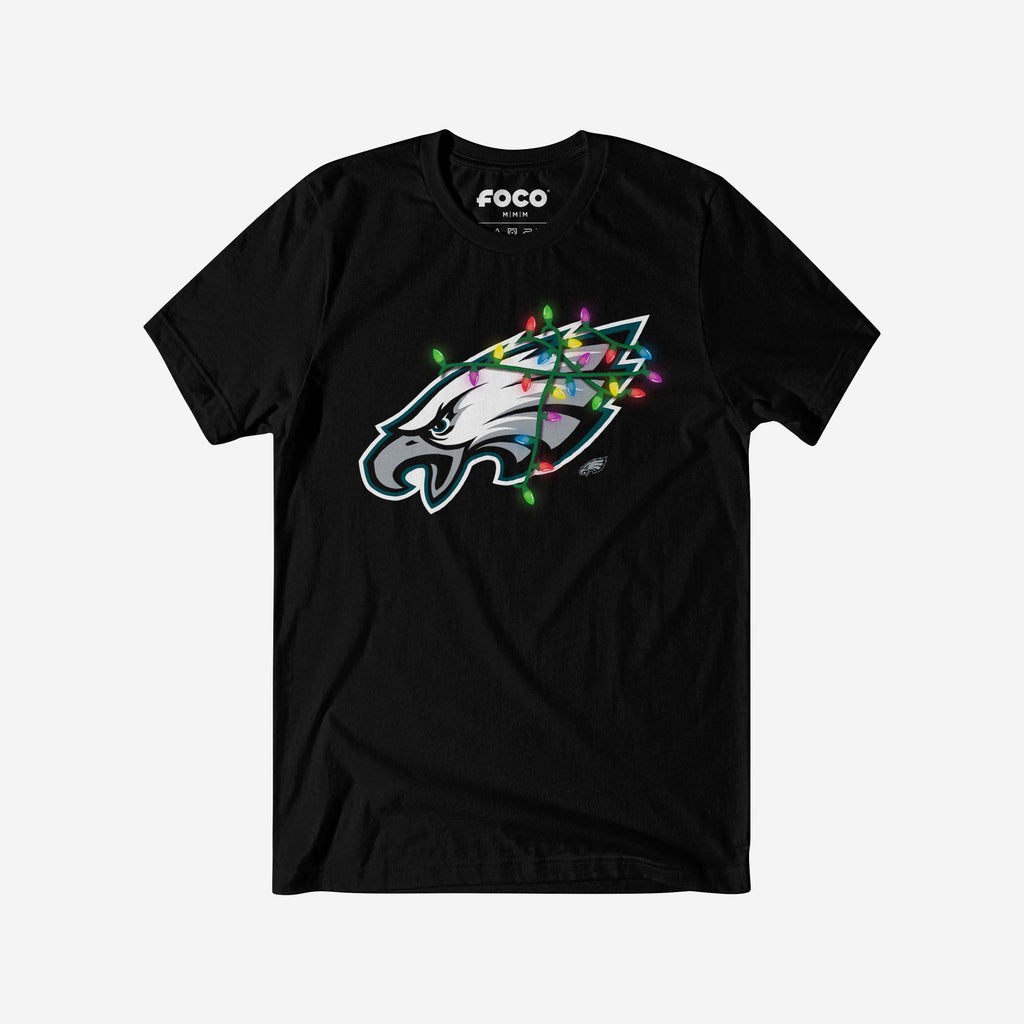 Philadelphia Eagles Primary Logo Holiday Lights T-Shirt FOCO S - FOCO.com