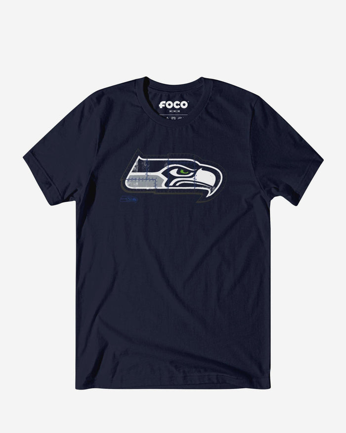 Seattle Seahawks Rivet Logo T-Shirt FOCO S - FOCO.com