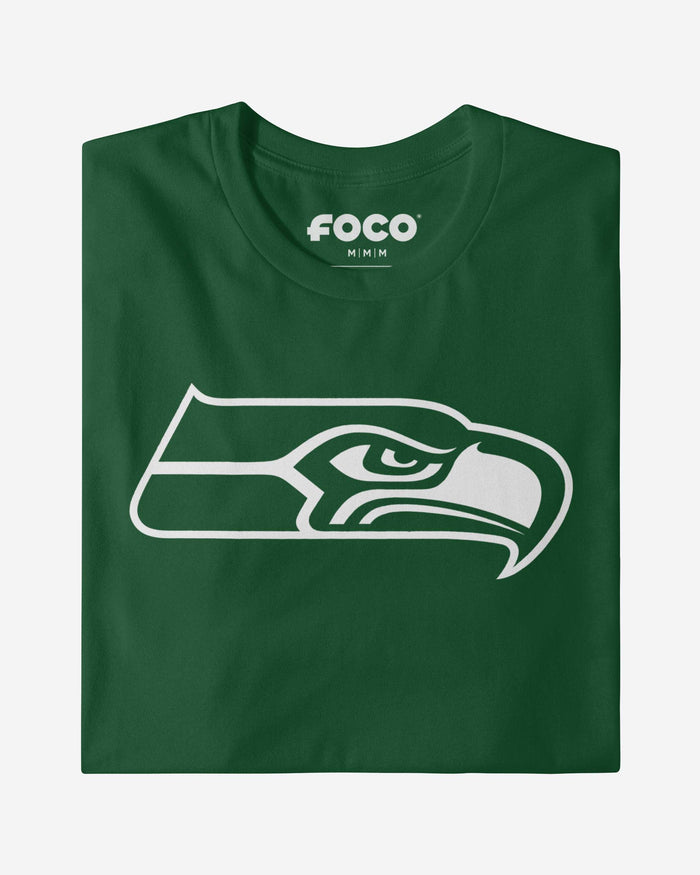 Seattle Seahawks White Logo T-Shirt FOCO - FOCO.com