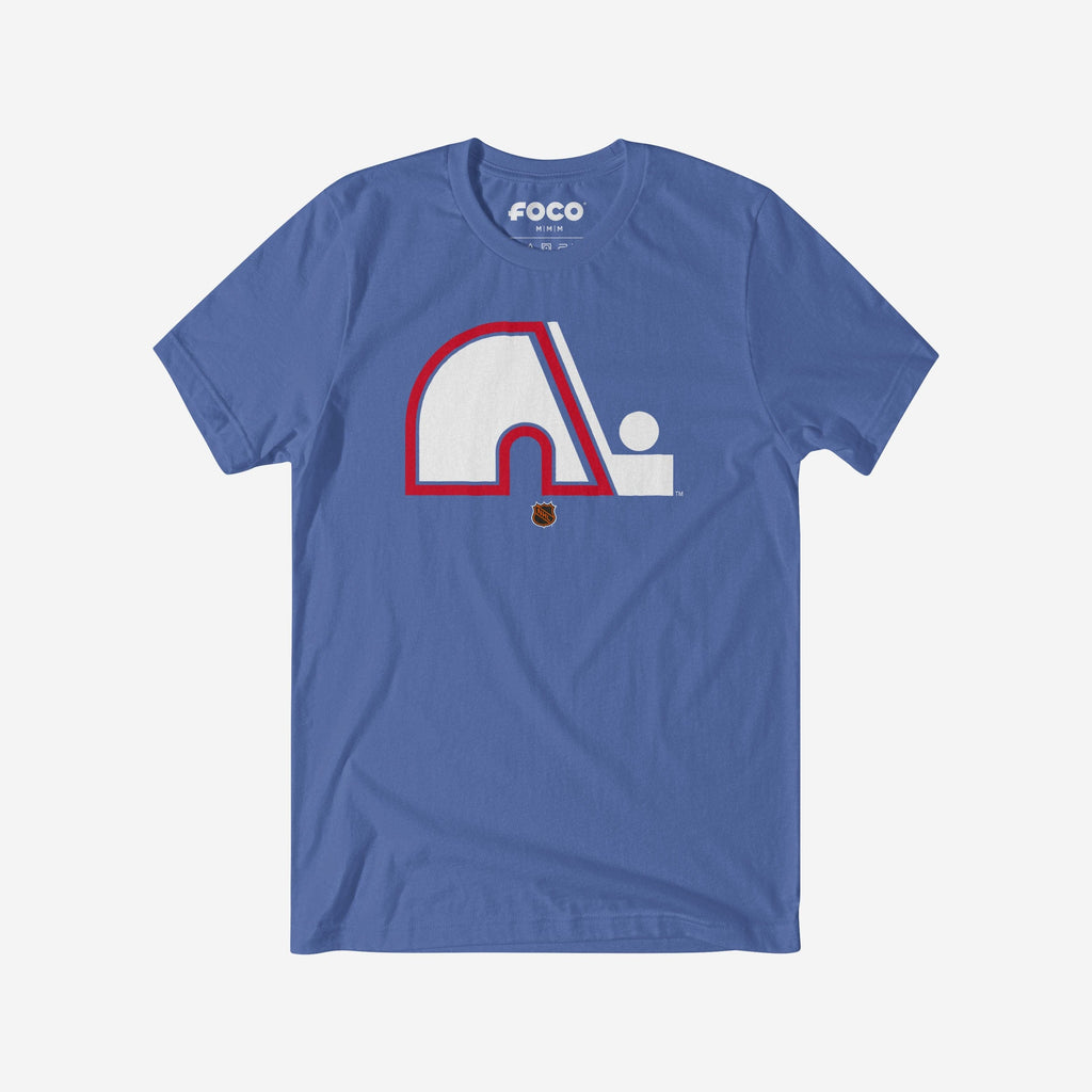 Quebec Nordiques 1985 Retro Logo T-Shirt FOCO Columbia Blue S - FOCO.com