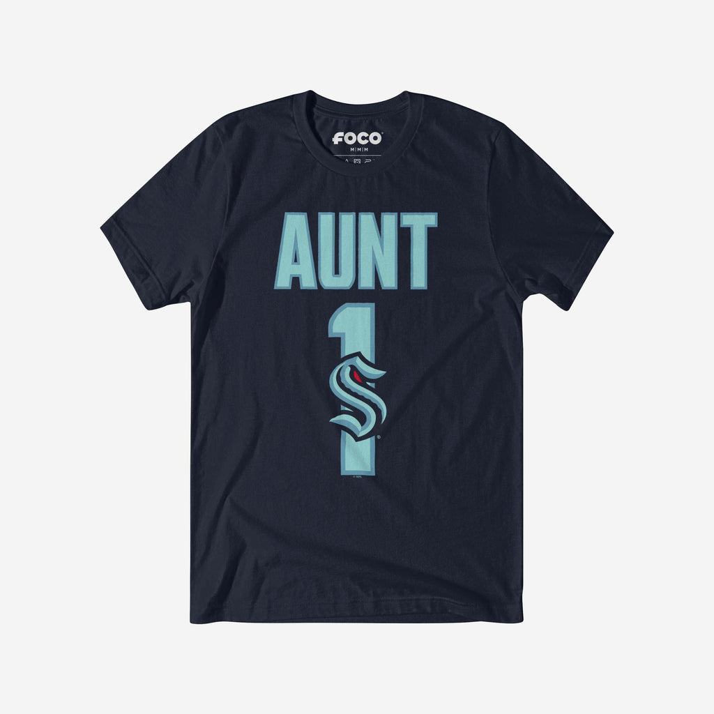 Seattle Kraken Number 1 Aunt T-Shirt FOCO S - FOCO.com