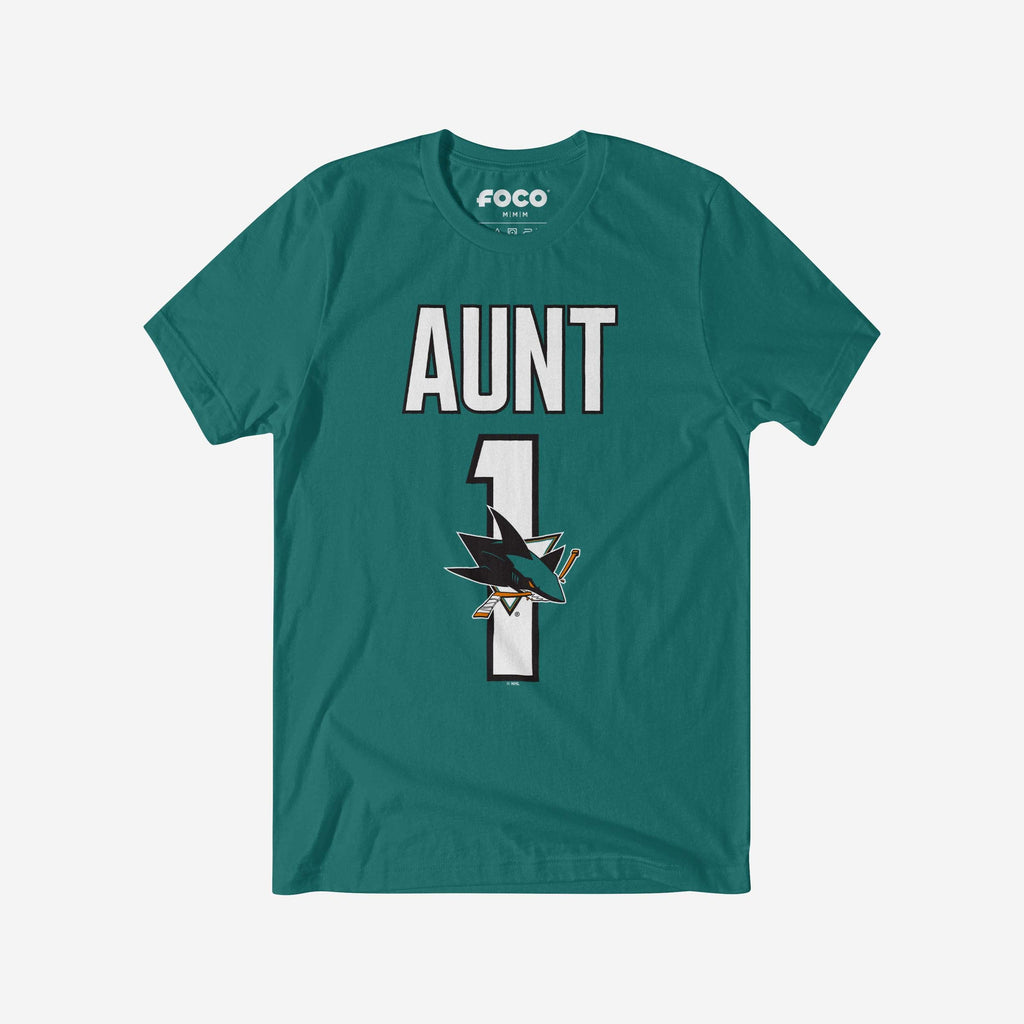 San Jose Sharks Number 1 Aunt T-Shirt FOCO S - FOCO.com