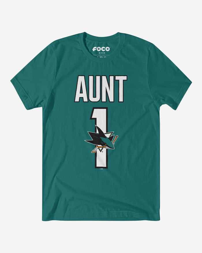 San Jose Sharks Number 1 Aunt T-Shirt FOCO S - FOCO.com