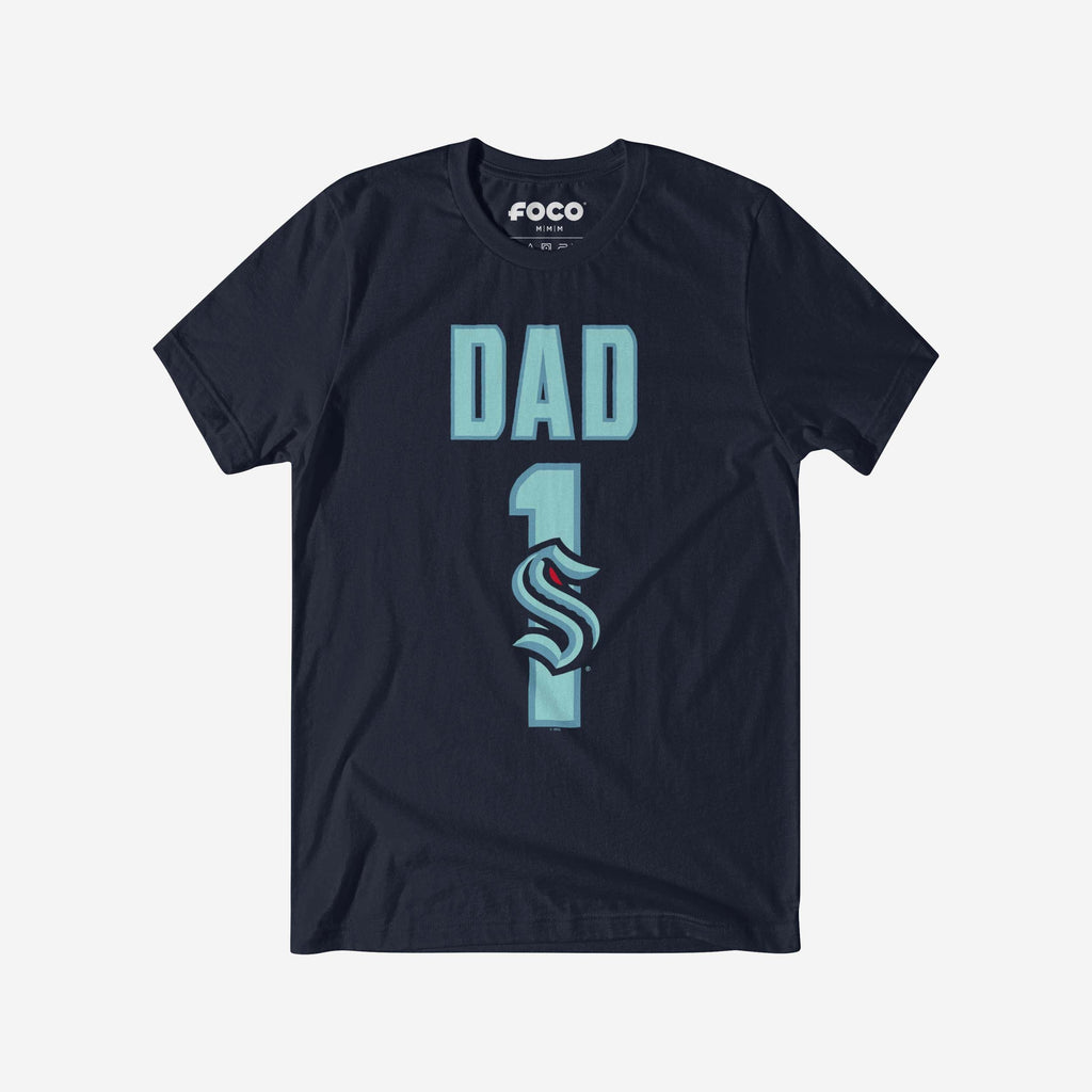 Seattle Kraken Number 1 Dad T-Shirt FOCO S - FOCO.com