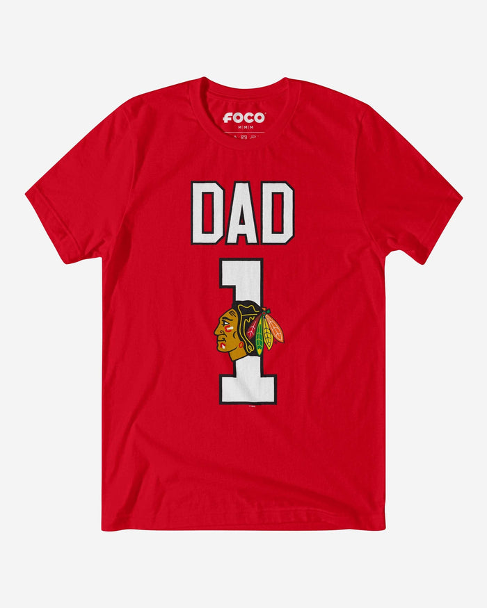 Chicago Blackhawks Number 1 Dad T-Shirt FOCO S - FOCO.com