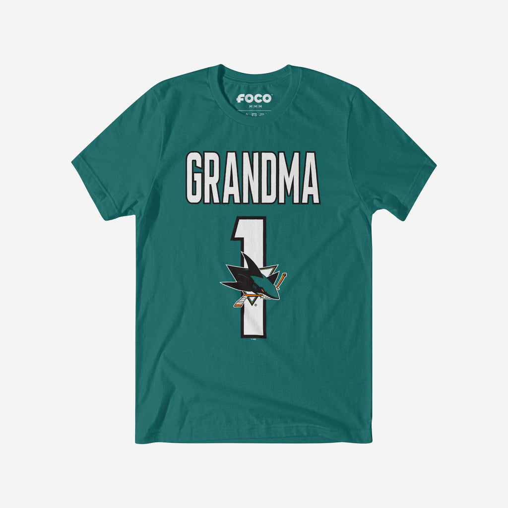 San Jose Sharks Number 1 Grandma T-Shirt FOCO S - FOCO.com