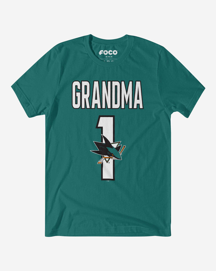 San Jose Sharks Number 1 Grandma T-Shirt FOCO S - FOCO.com