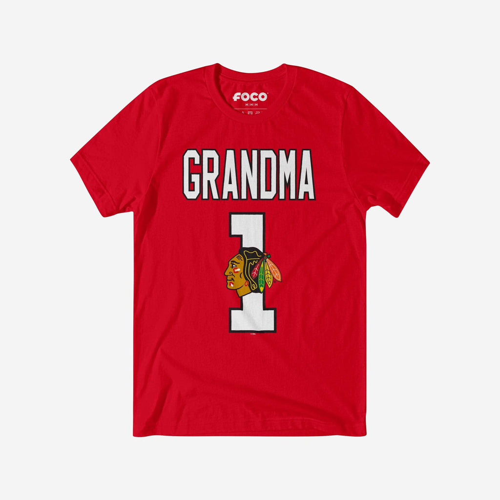 Chicago Blackhawks Number 1 Grandma T-Shirt FOCO S - FOCO.com