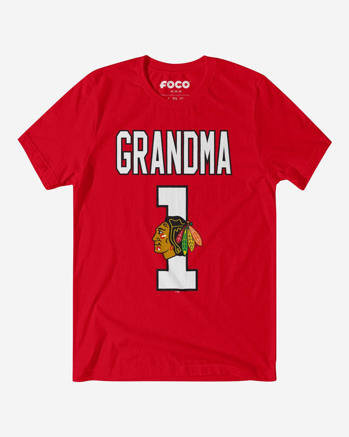 Chicago Blackhawks Number 1 Grandma T-Shirt FOCO S - FOCO.com