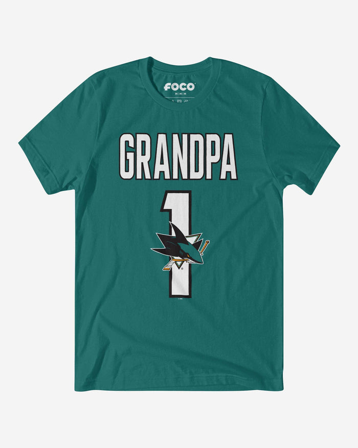 San Jose Sharks Number 1 Grandpa T-Shirt FOCO S - FOCO.com