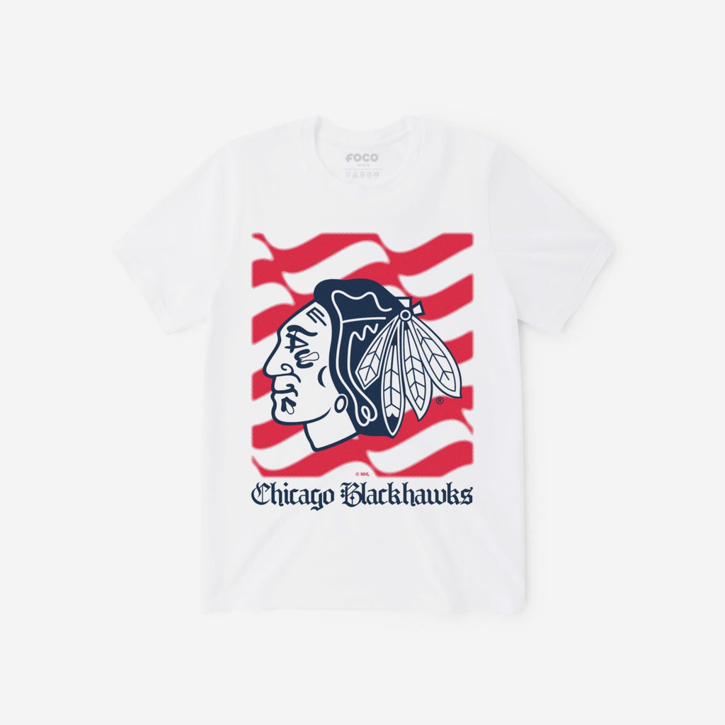 Chicago Blackhawks American Heritage Wordmark T-Shirt FOCO S - FOCO.com