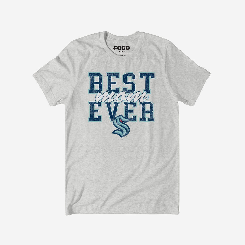 Seattle Kraken Best Mom Ever Stacked T-Shirt FOCO S - FOCO.com