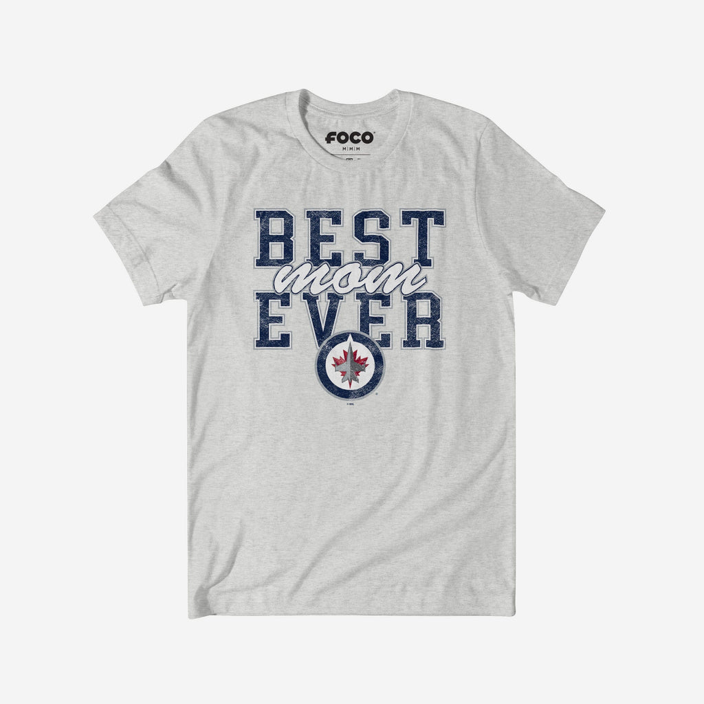 Winnipeg Jets Best Mom Ever Stacked T-Shirt FOCO S - FOCO.com