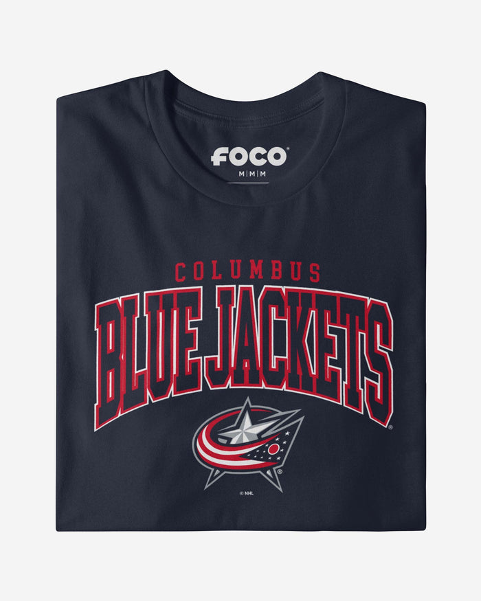 Columbus Blue Jackets Classic Arched Logo T-Shirt FOCO - FOCO.com