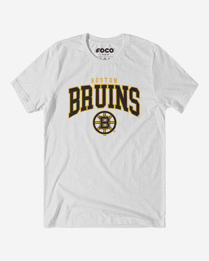 Boston Bruins Classic Arched Logo T-Shirt FOCO White S - FOCO.com