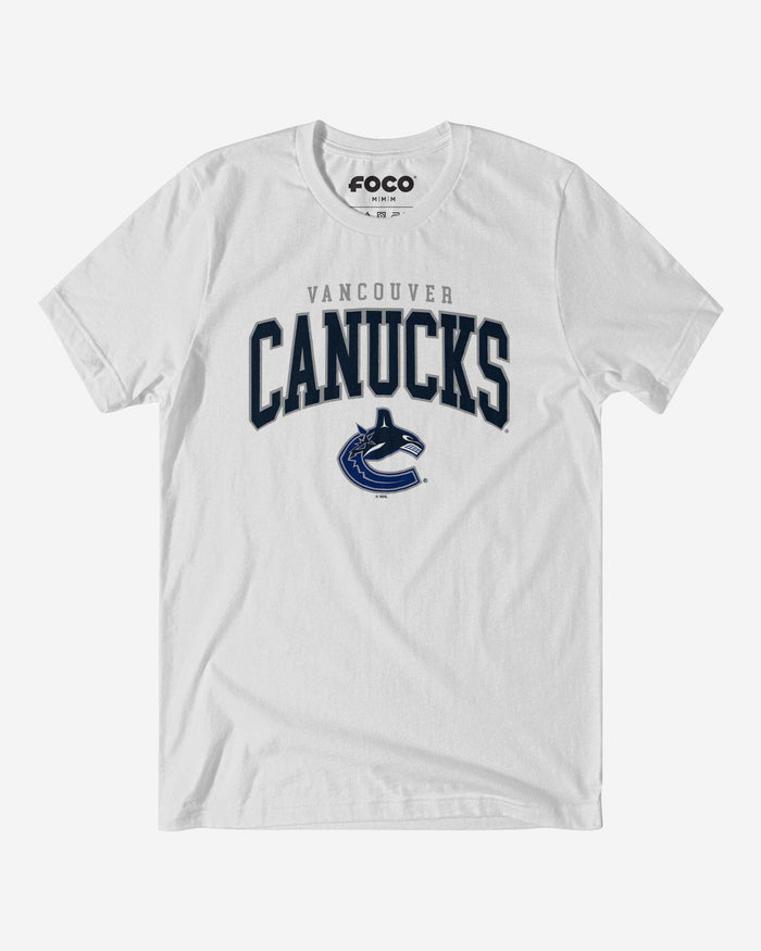 Vancouver Canucks Classic Arched Logo T-Shirt FOCO White S - FOCO.com